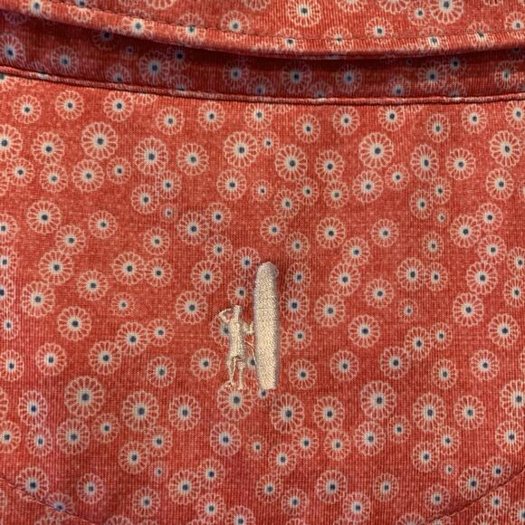 Johnnie-O 2XL Performance Stretch Golf Polo All Over Geometric Floral Print Pink - Picture 6 of 8